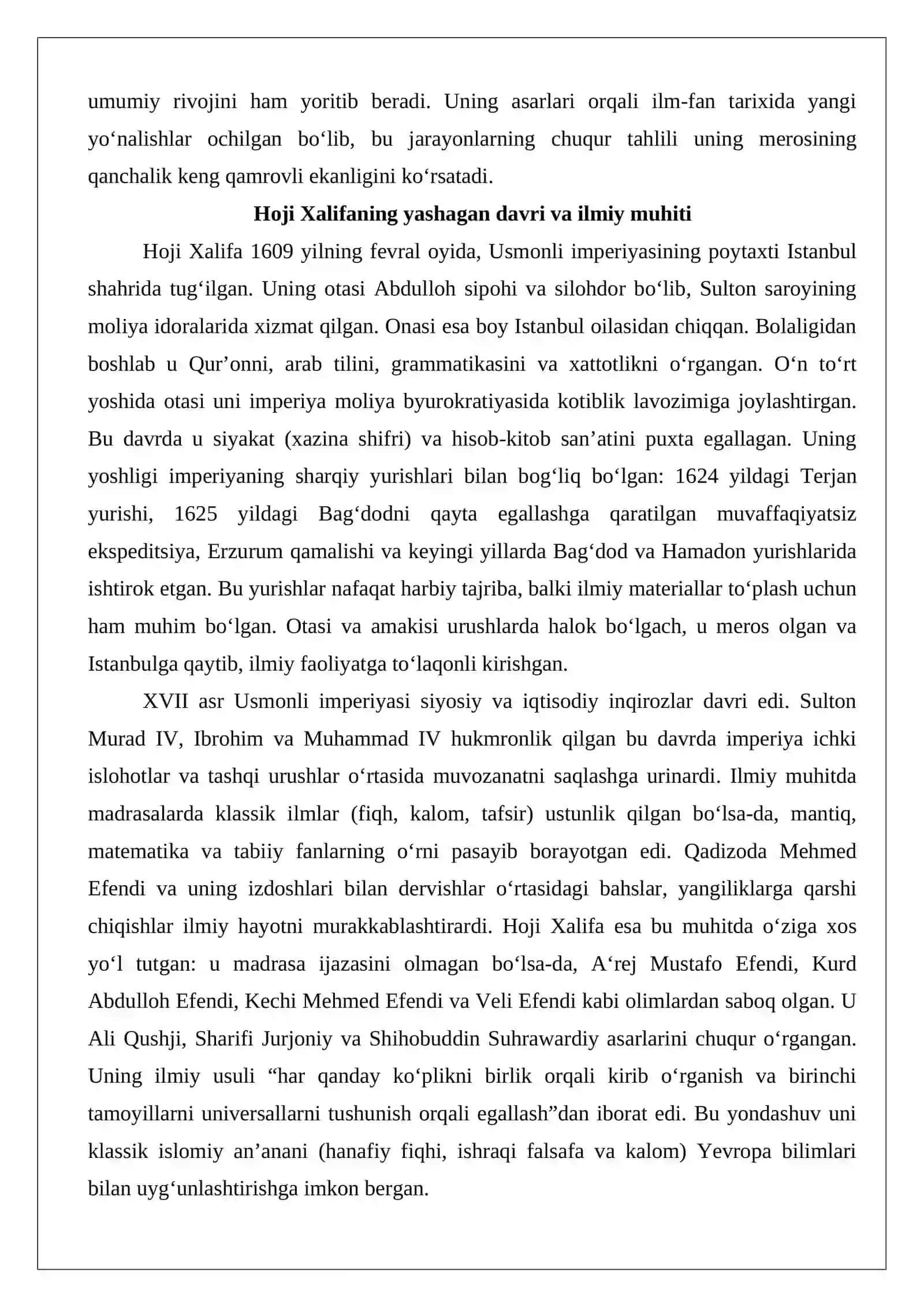Hoji Xalifa asarining O‘rta asr Sharq allomalari ilmiy merosini o‘rganishdagi o‘rni 3