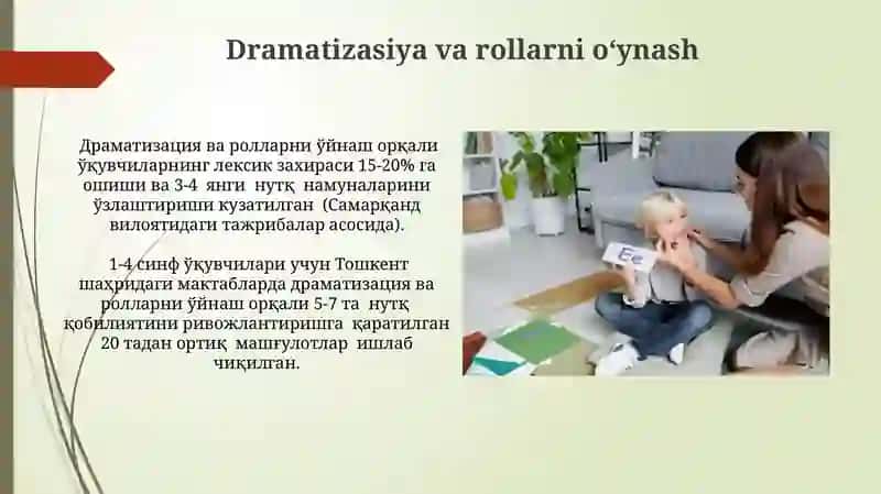 Dramatizatsiya va rollarni oʻynash 3