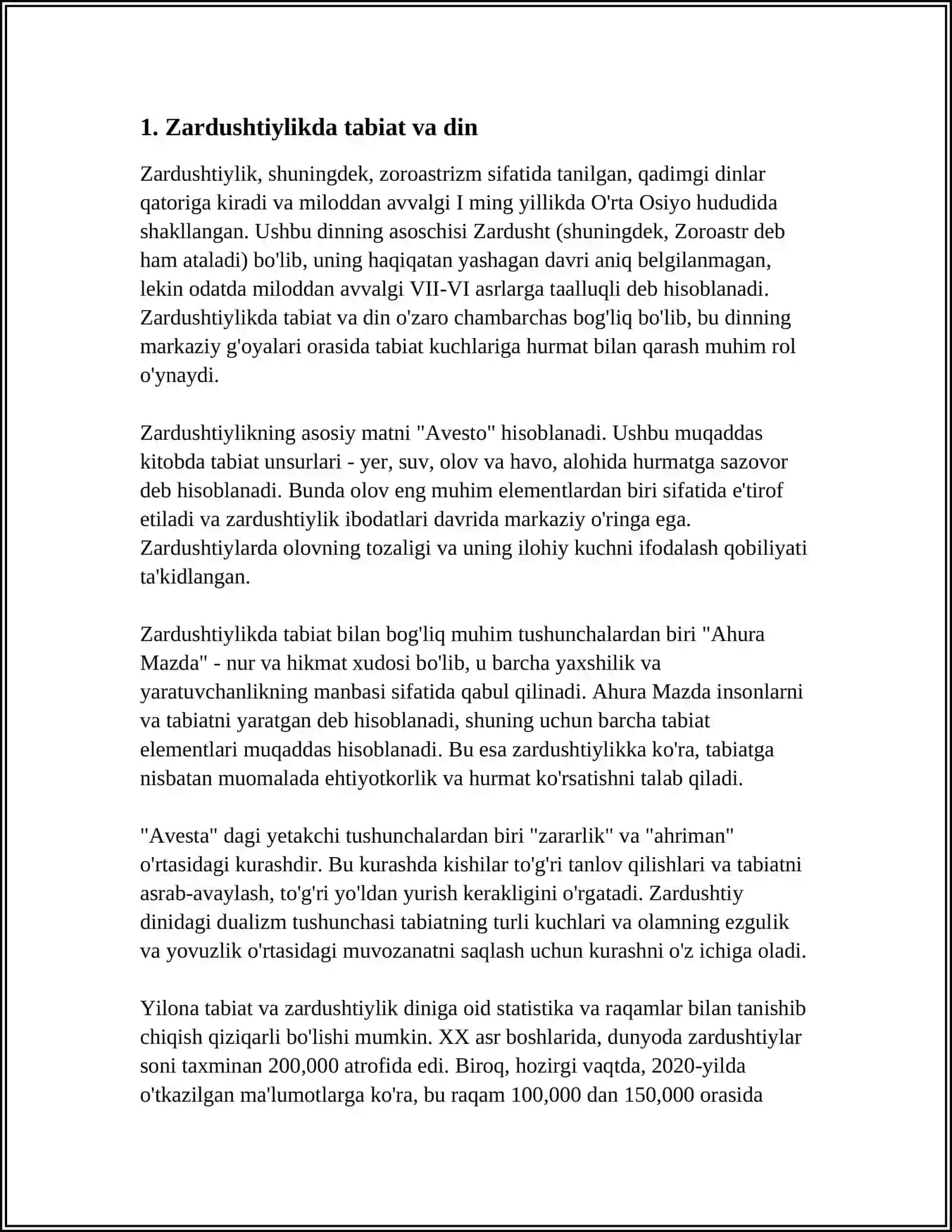 ZARDUSHTIYLIKDA TABIATNING ULUGʻLANISHI 3
