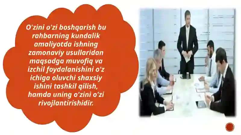 Rahbarning o’zini o’zi boshqarish 3