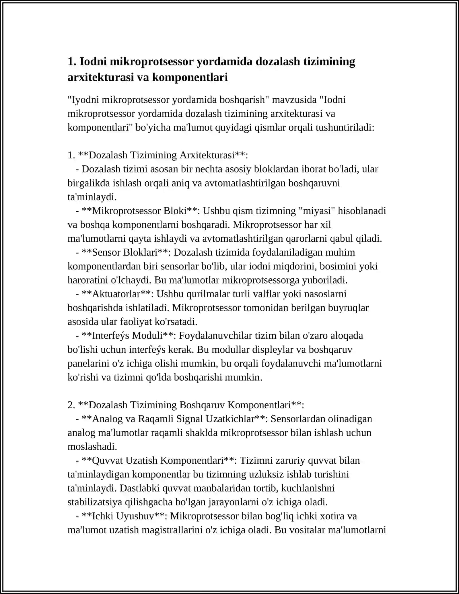 Iodni mikroprotsessor yordamida dozalash tizimining arxitekturasi va komponentlari 3