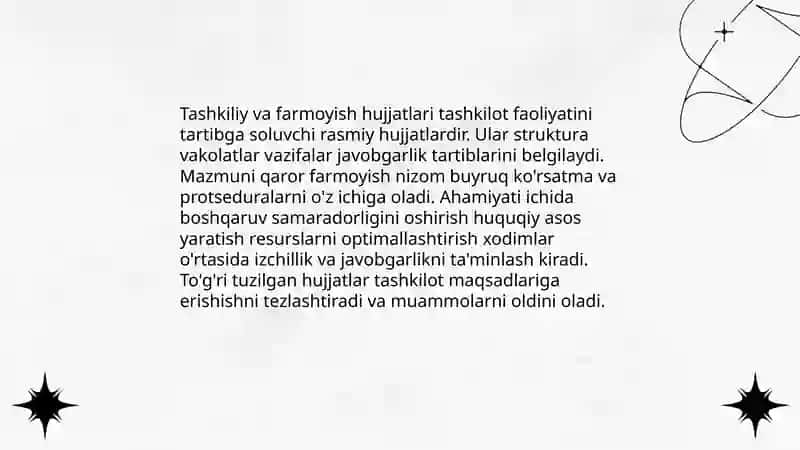 Tashkiliy va farmoyish hujjatlari 3