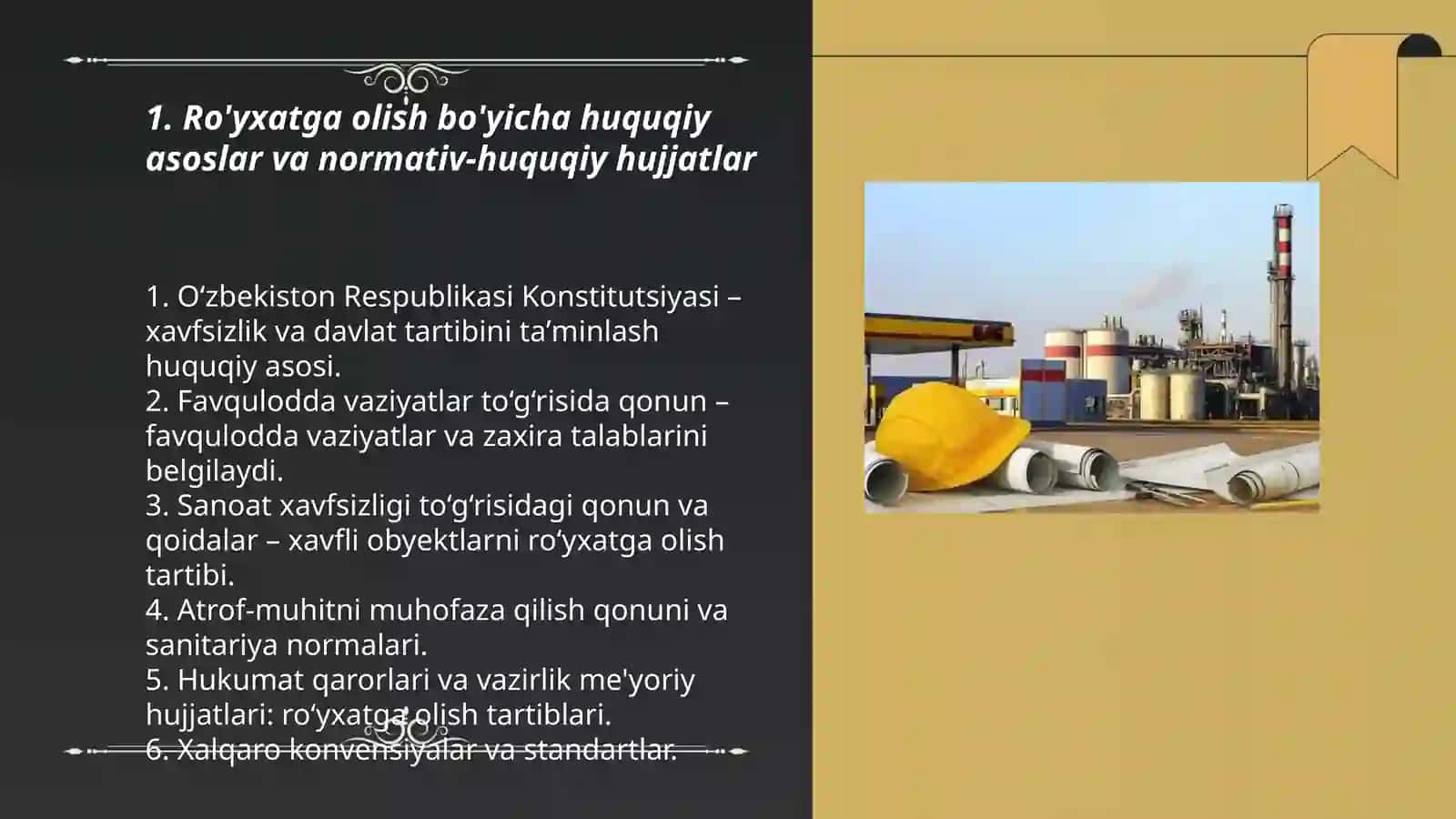 Xavfli sanoat obyektlarini ro'yxatdan o'tkazish Abdurashidova Odina 3