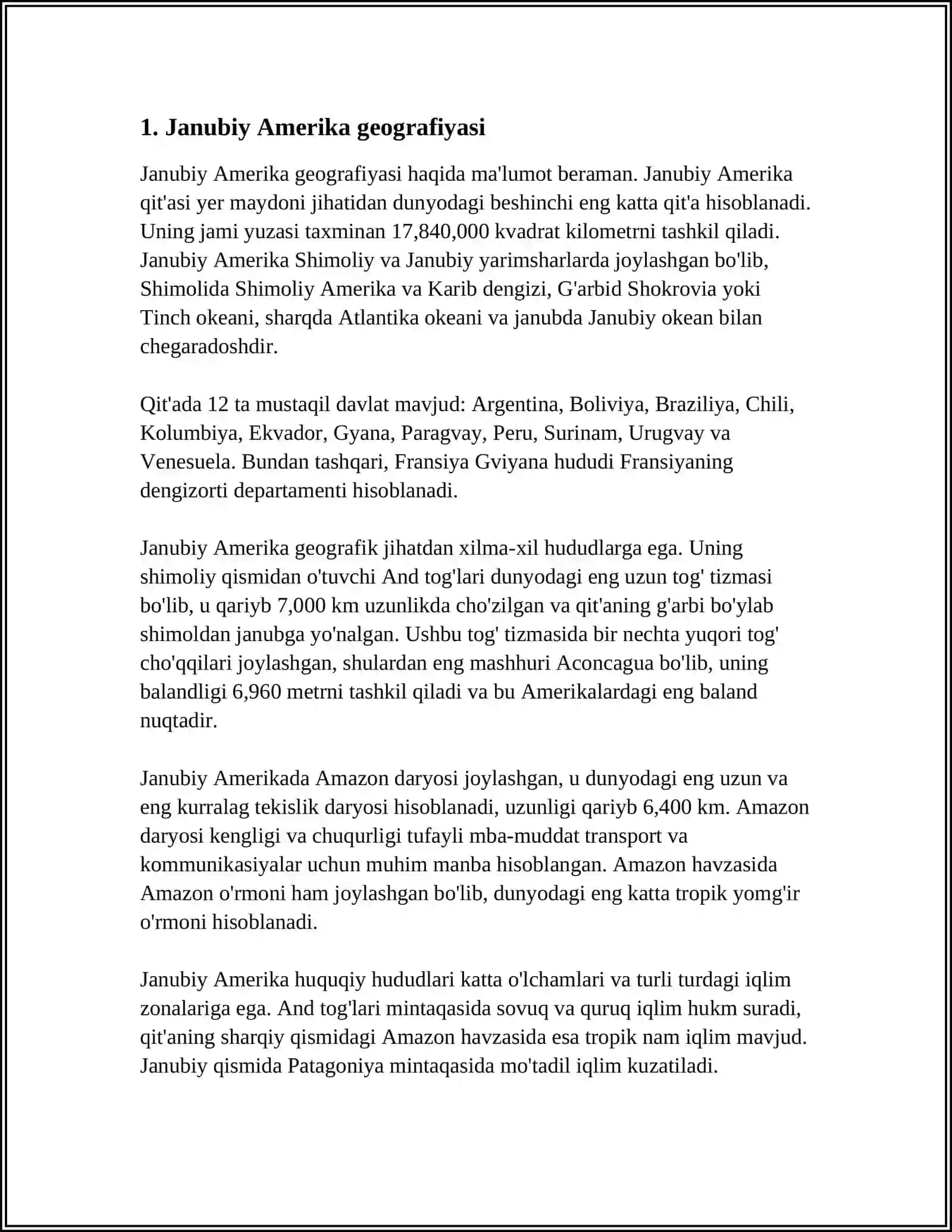 LOTIN AMERIKASIDAGI RIVOJLANGAN DAVLATLAR GEOGRAFIYASI 3