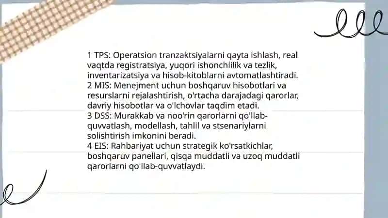 Axborot tizimlarining tasnifi 3