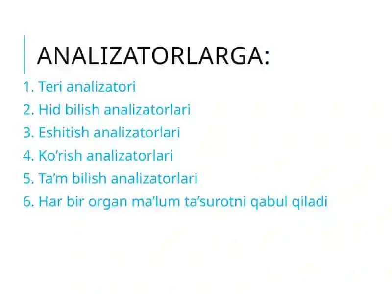 Sezgiorganlariningahamiyativako’rishanalizatori 3