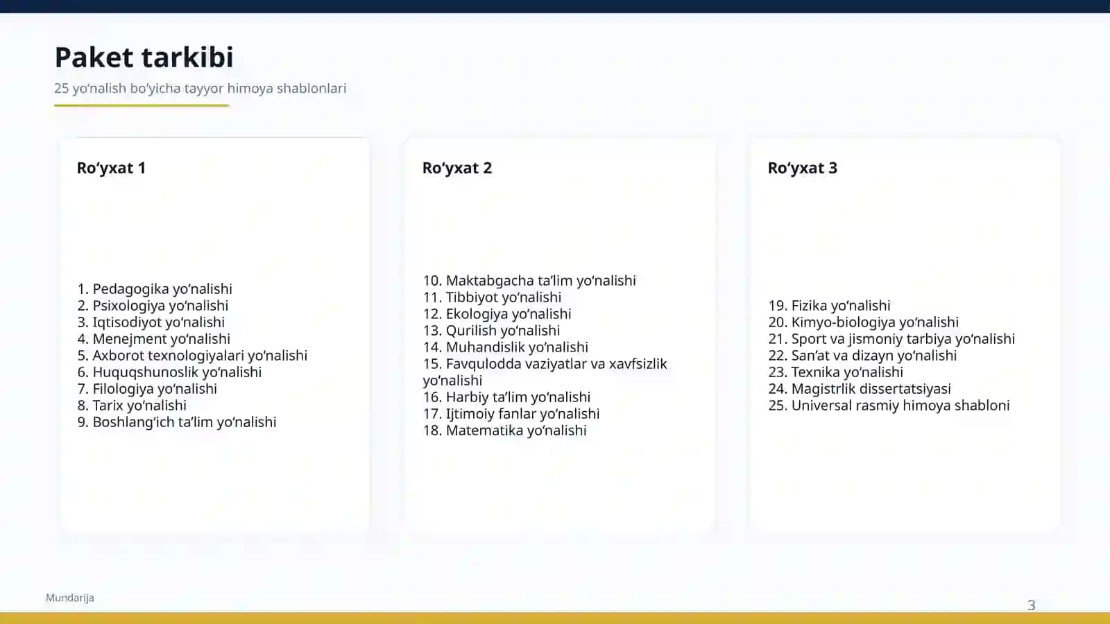 DIPLOM VA KURS ISHI HIMOYASI UCHUN 25 TA PREMIUM POWERPOINT SHABLON 3