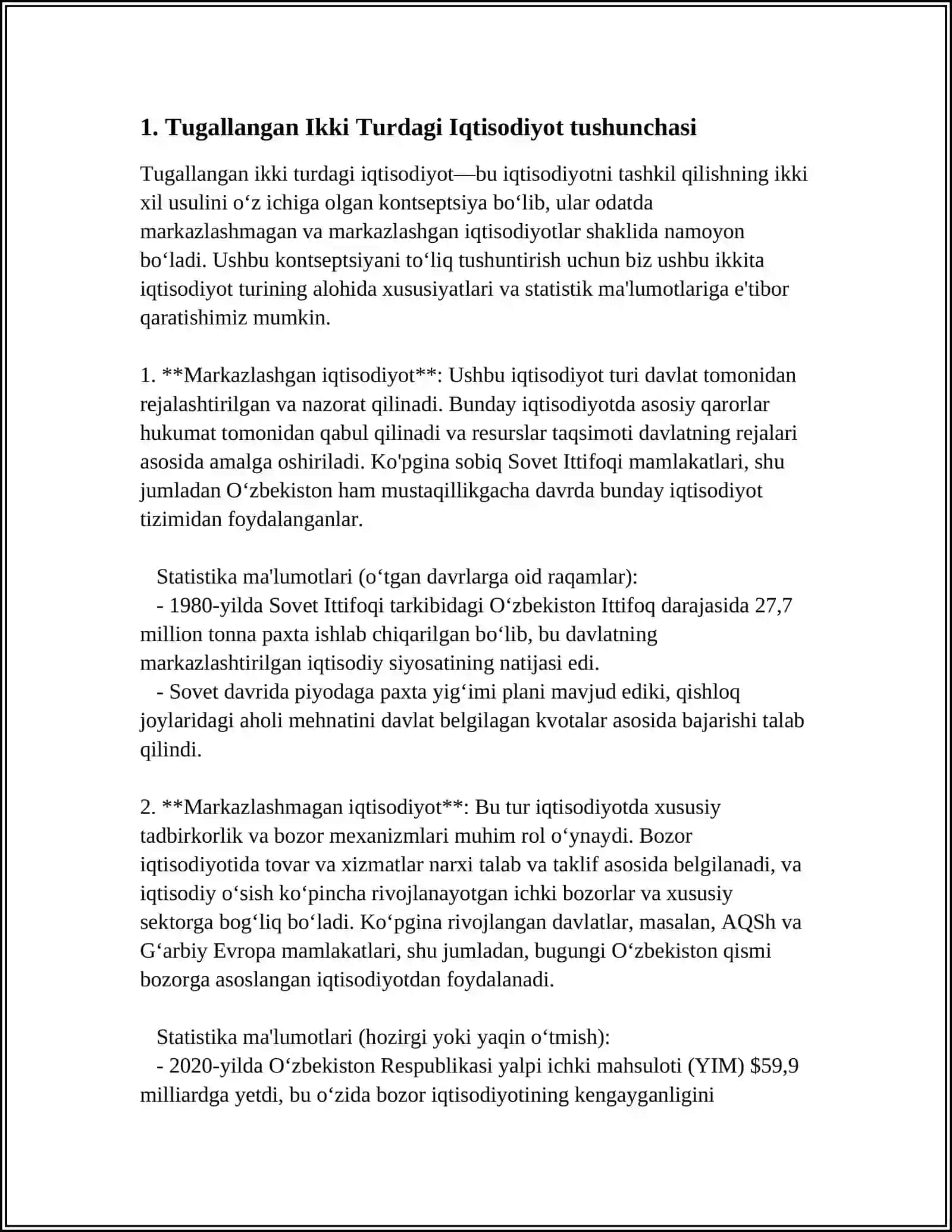 TUGALLANGAN IKKI TURDAGI IQTISODIYOT 3