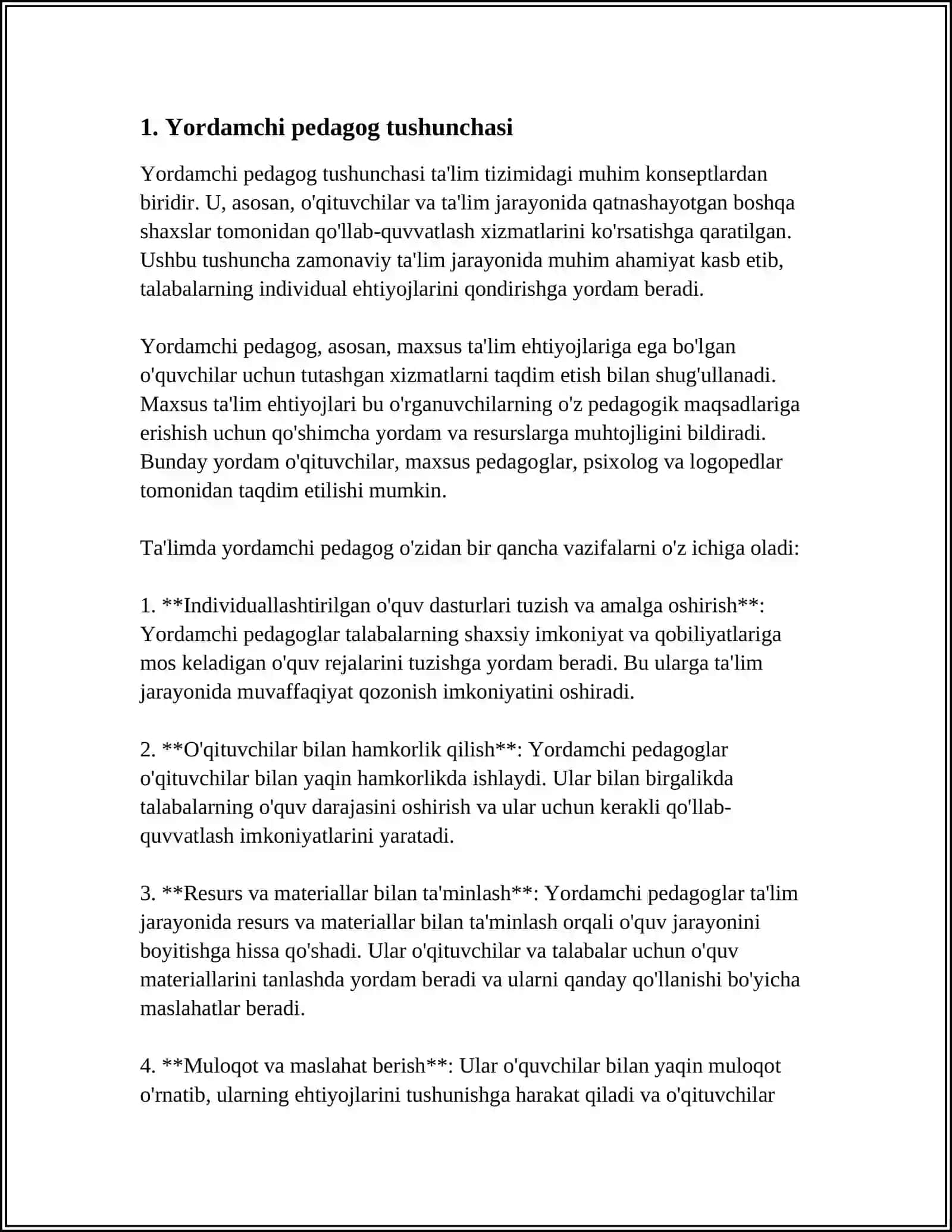 YORDAMCHI PEDAGOG TUSHUNCHASI VA UNING INKLYUZIV TA'LIMDA TUTGAN O'RNI 3