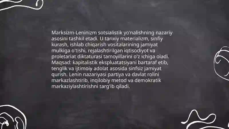 Bozor iqtisodiyotiga muxolif - sotsialistik yo'nalish mohiyati va uning tarixiy taqdiri 3