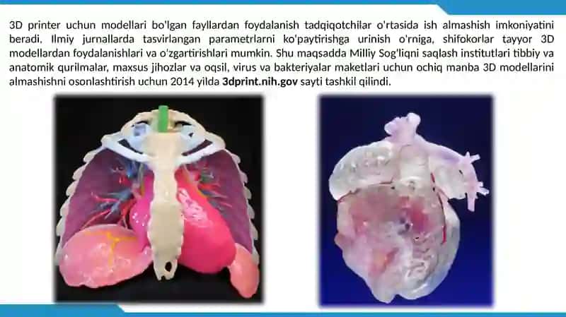 TIBBIYOTDA 3D PRINTERLAR 3