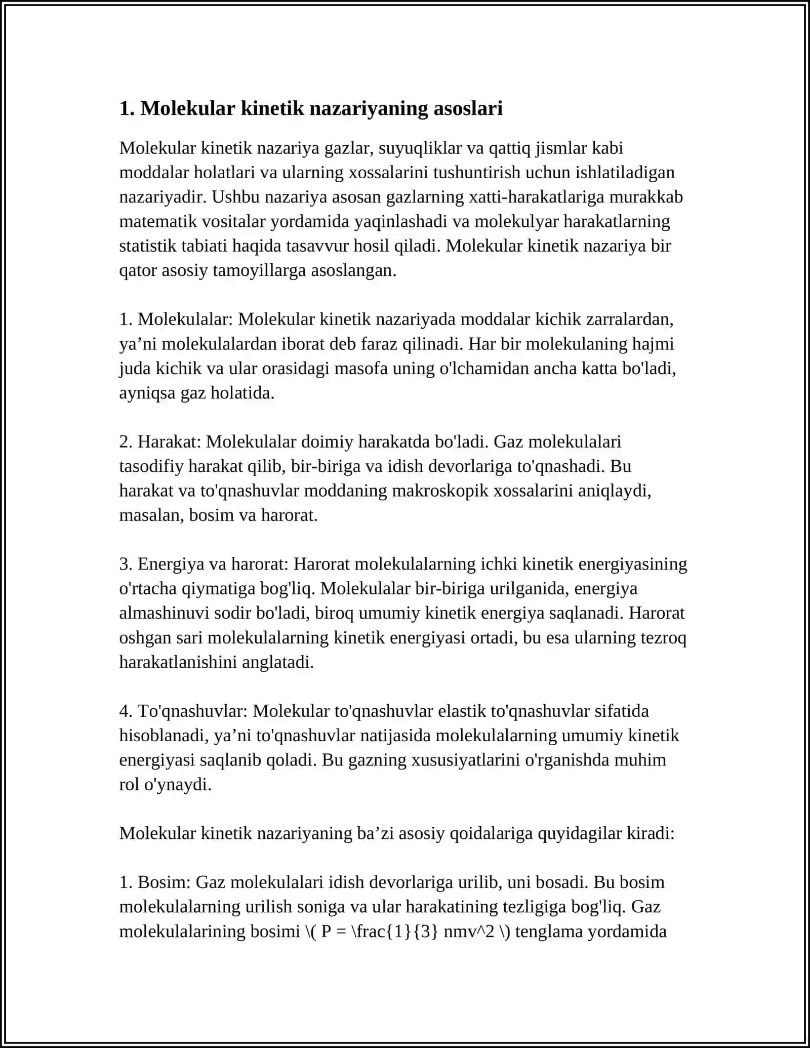 MOLEKULAR KINETIK NAZARIYA VA STATISTIK FIZIKA ASOSLARI 3