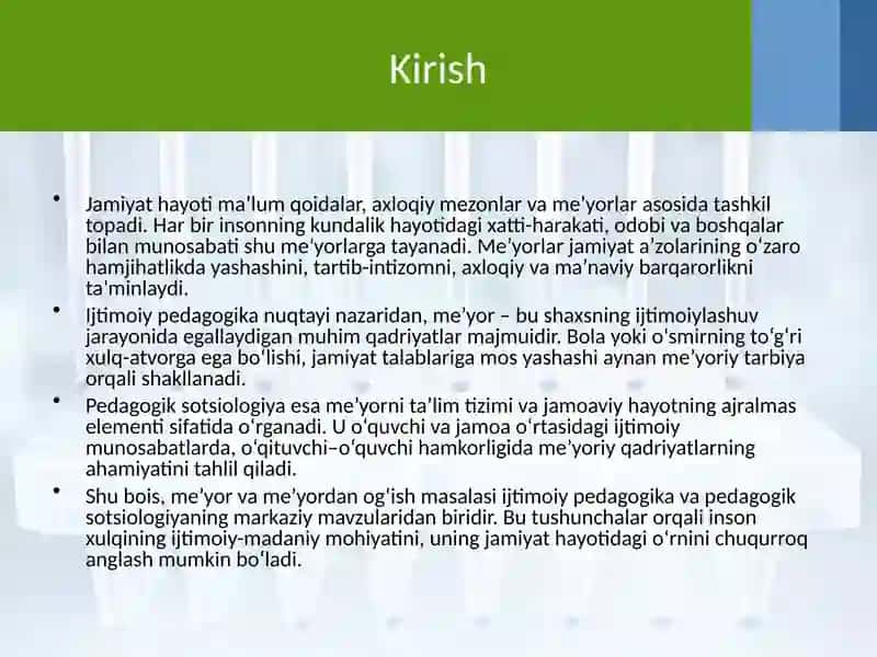 Ijtimoiypedagogika va pedagogik sotsiologiyada “me’yor” va “me’yordan og‘ish” tushunchasi 3