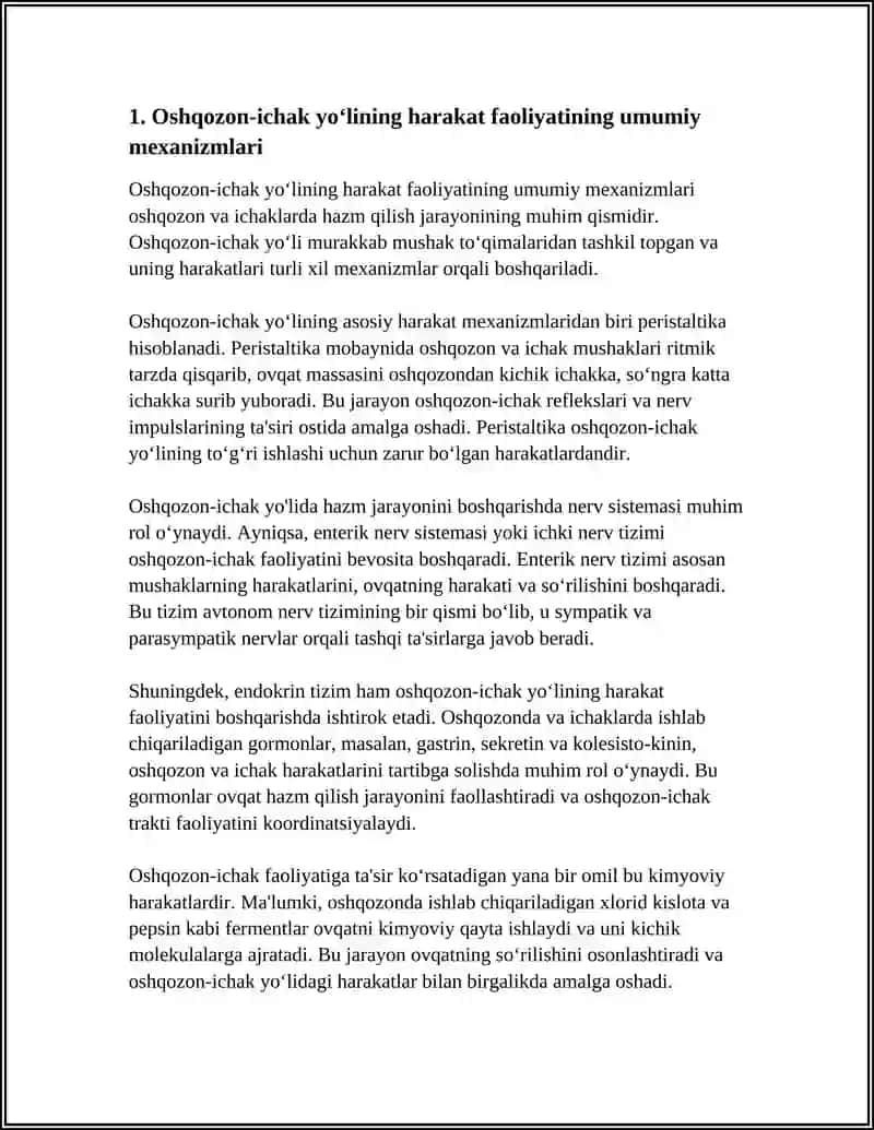 OSHQOZON VA ICHAKDA HAZM QILISH FAOLIYATINI O‘RGANISH OSHQOZONICHAK YO‘LINING HARAKAT FAOLIYATI 3