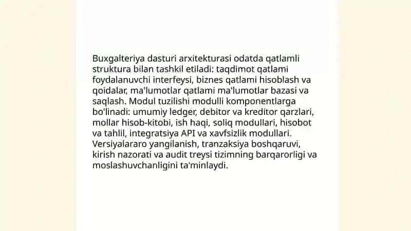 Buxgalteriya dasturining ishlash texnologiyasi 3