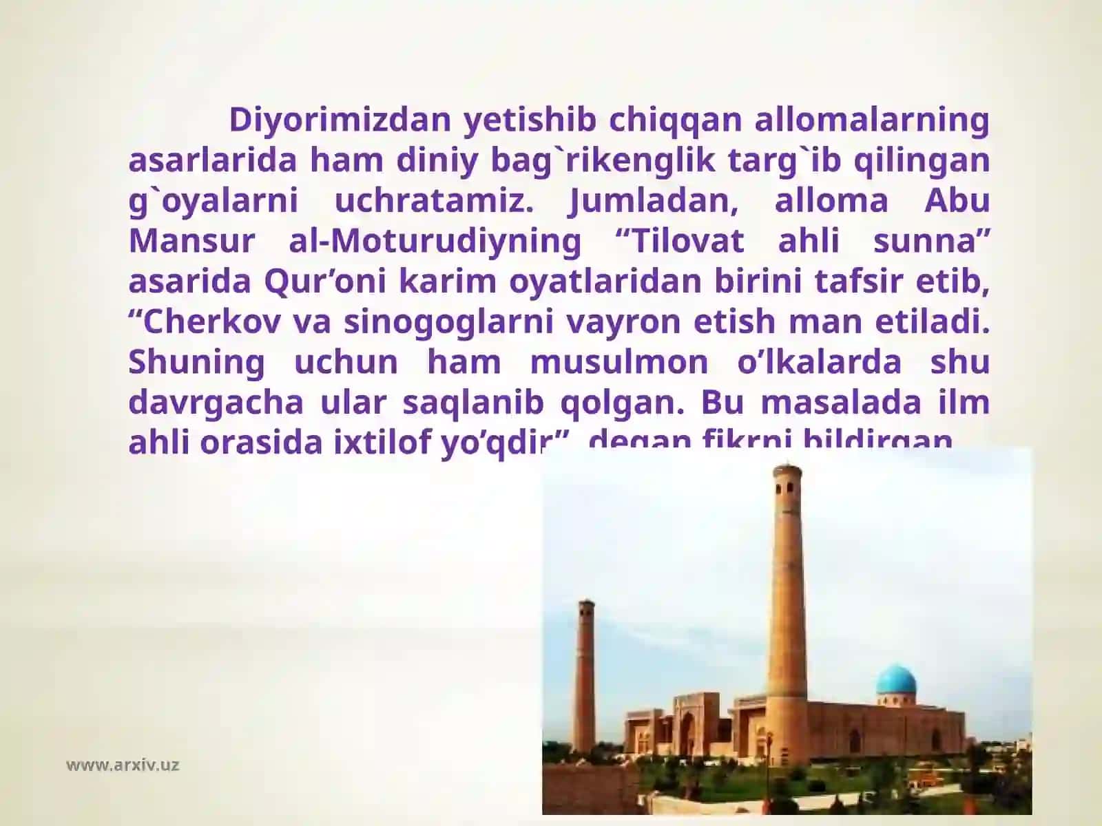 Diniy bag’rikenglik va millatlararo totuvlik 3