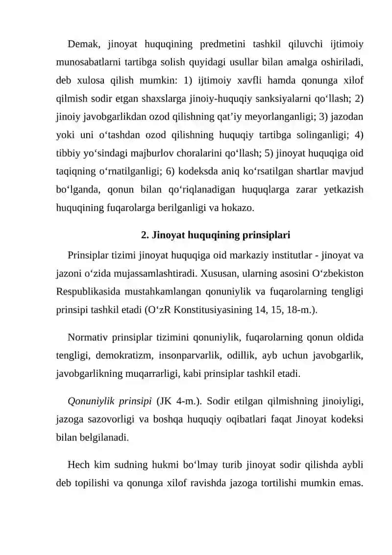 Jinoyat huquqi prinsiplari tushunchasi va turlari 3