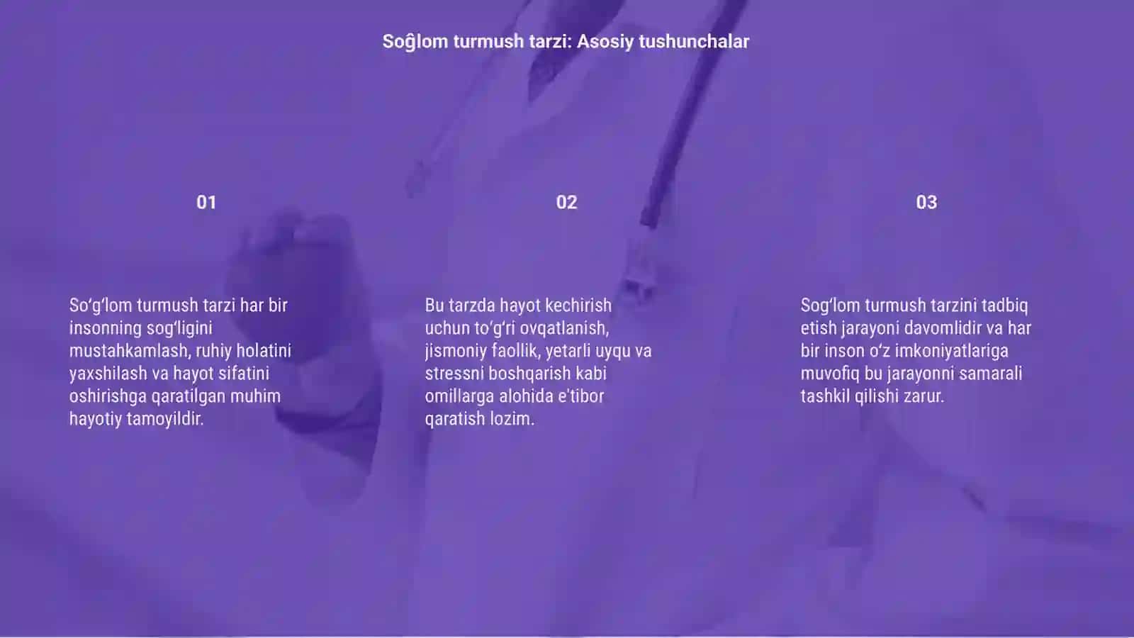 Soĝlom turmush tarzi va uni tadbiq etish yollari 3
