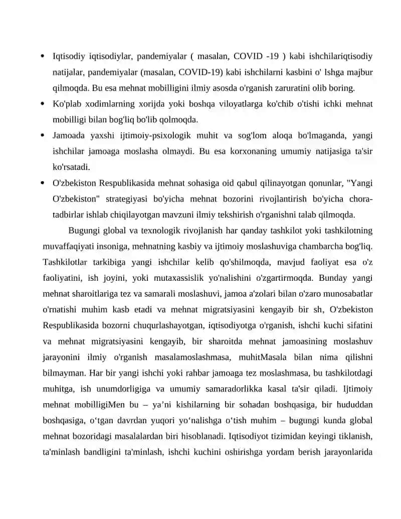 MEHNAT JAMOASINING MOSLASHUV JARAYONI SOTSIAL MEHNAT MOBILLIGI OMILLARI 3