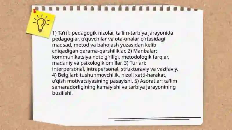 Pedagogik nizolar va ularni bartaraf etish texnologiyasi 3