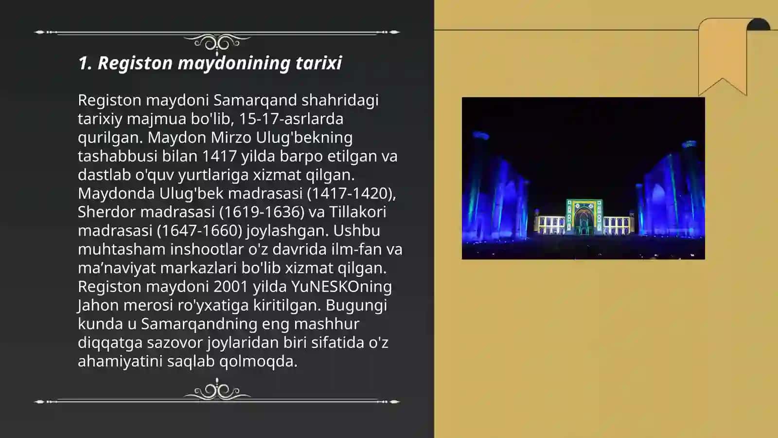 Registon maydoni maʼlumot 3