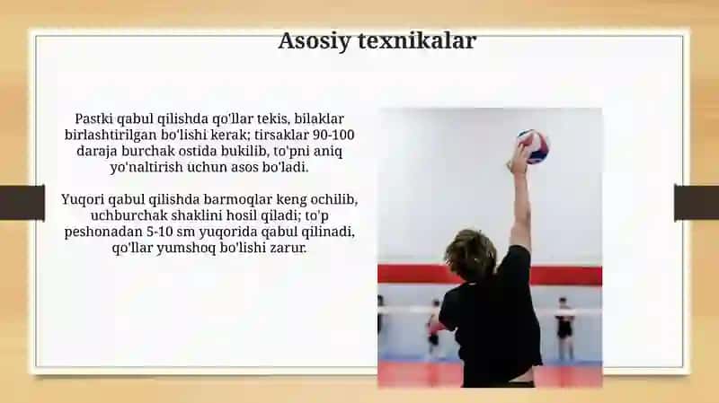 Voleybol o'yinining texnikasi 3