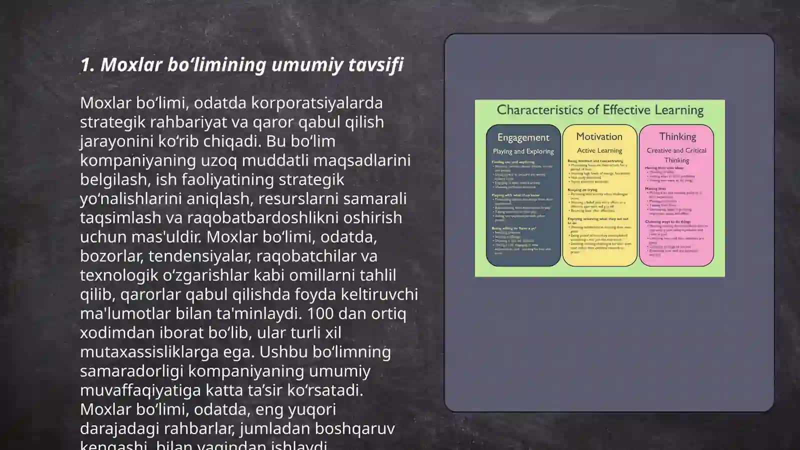 Moxlar bo‘limi haqida umumiy tushuncha,o’ziga xos belgilari 3
