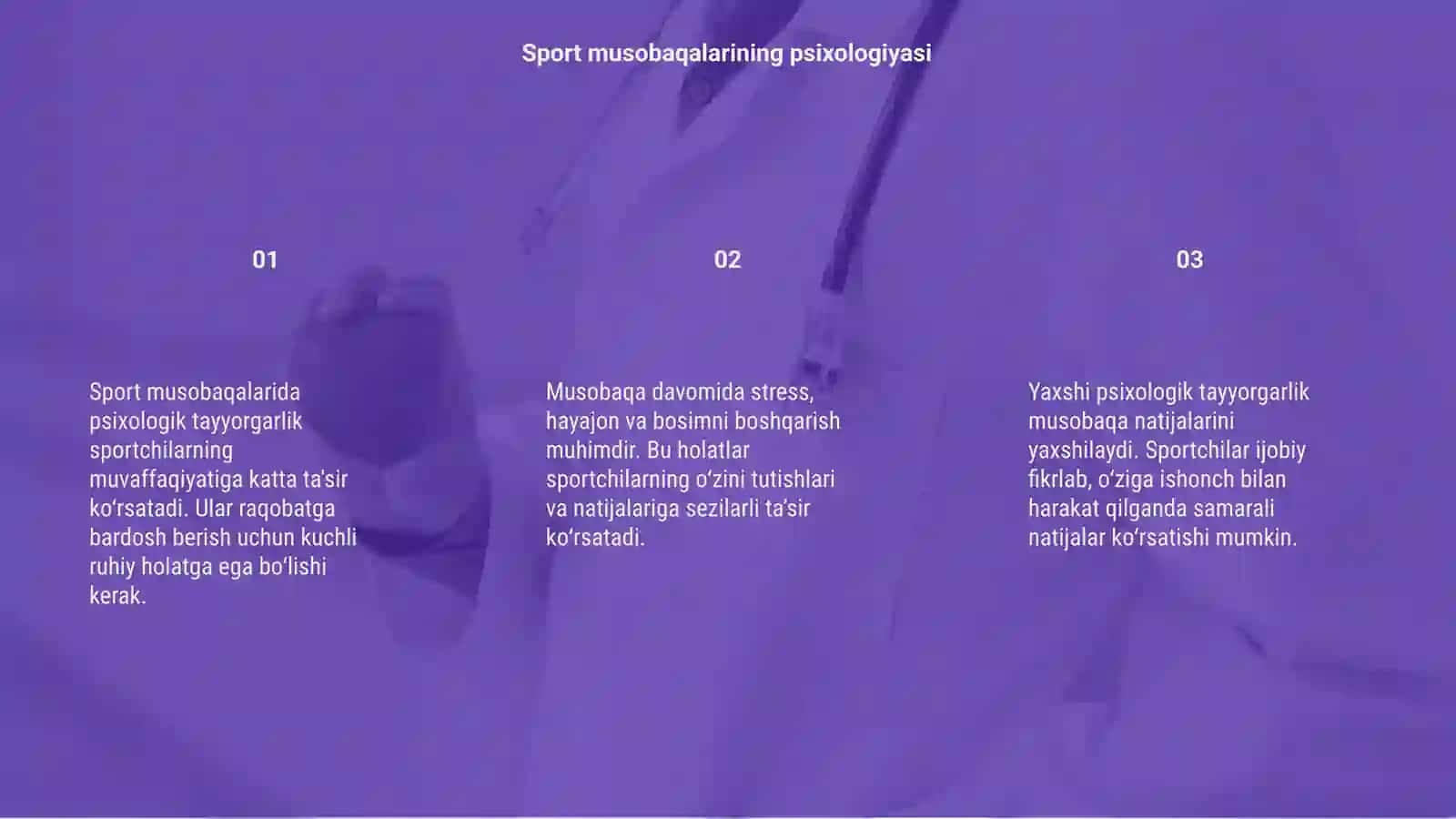 Sport musobaqalarining psixologik xususiyatlari 3