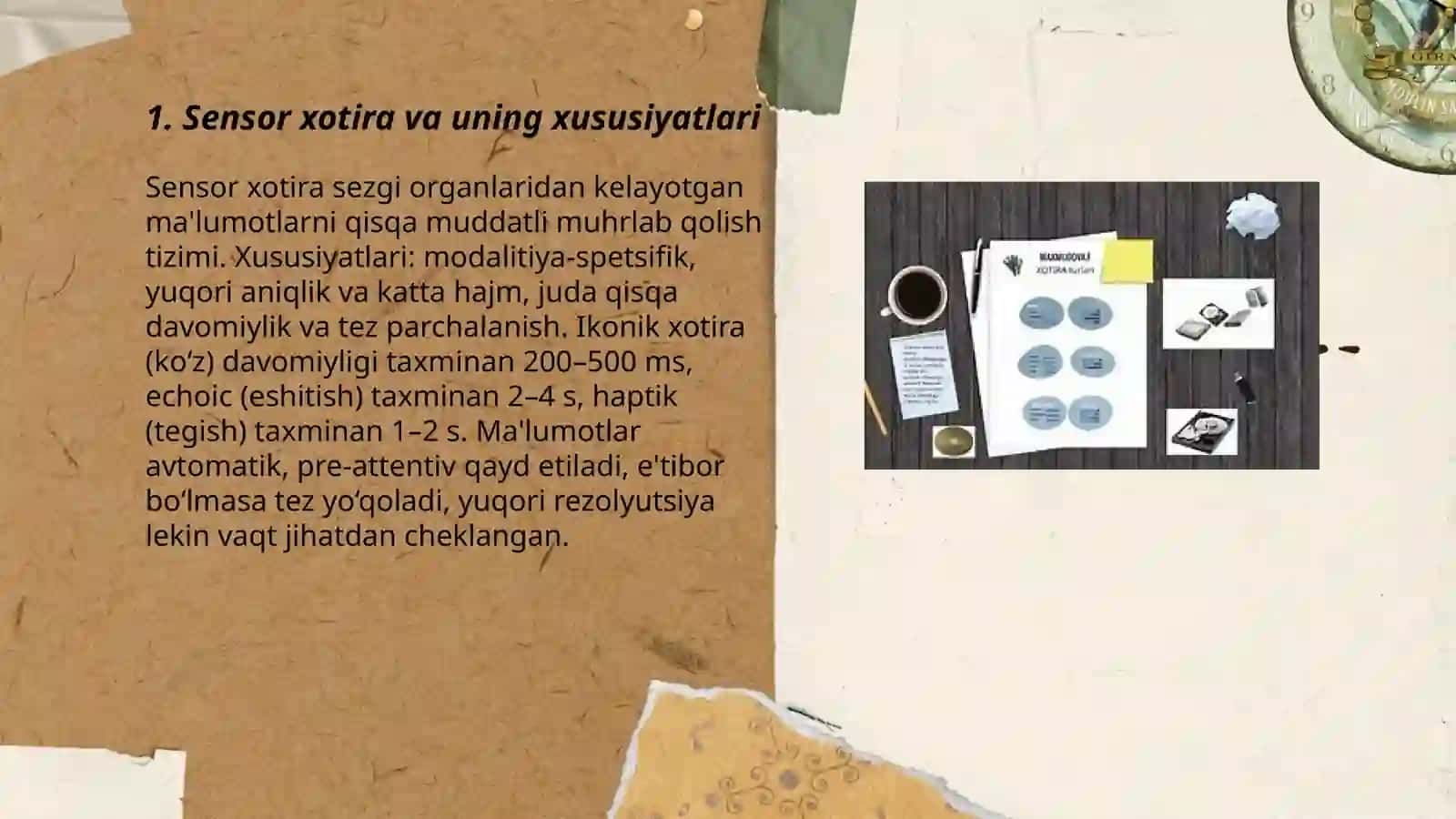 Sensor xotira va uning xususiyatlari 3