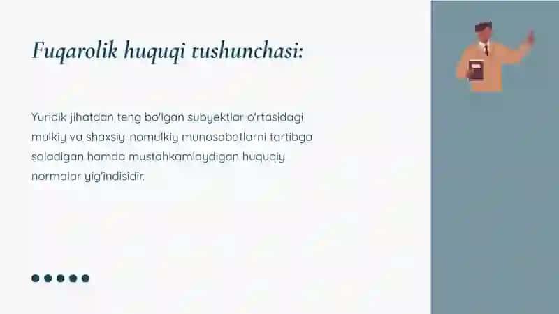 Fuqarolik huquqi tushunchasi, predmeti, tizimi va tamoyillari 3