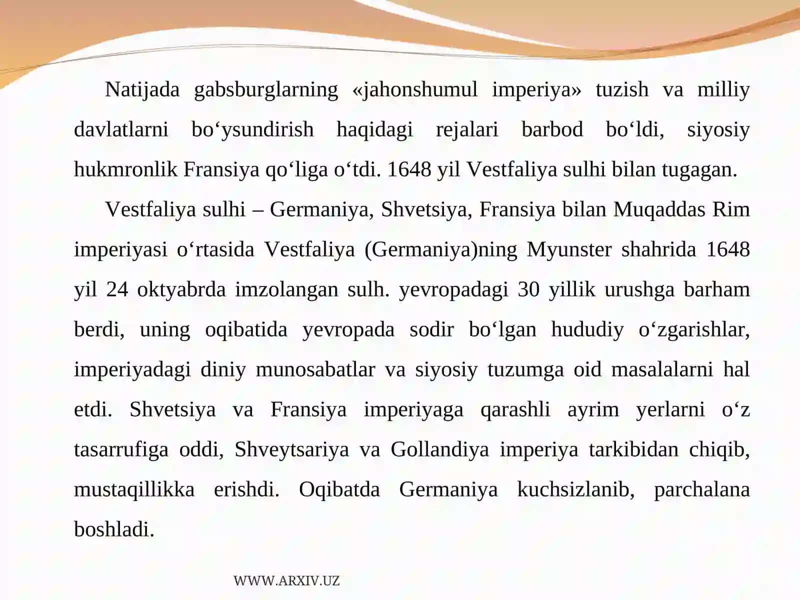 O‘ttiz yillik urush va Vestfaliya sulhi 3