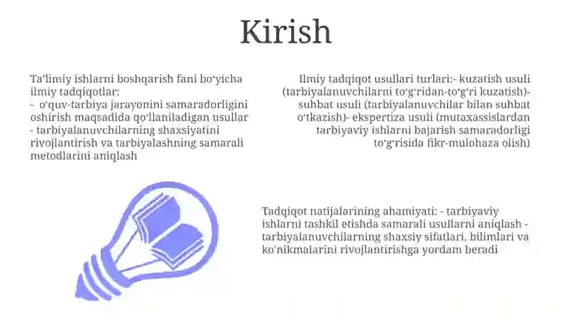 Tarbiyaviy Ishlarni Boshqarish Fanining Ilmiy Tadqiqot Metodlari 3