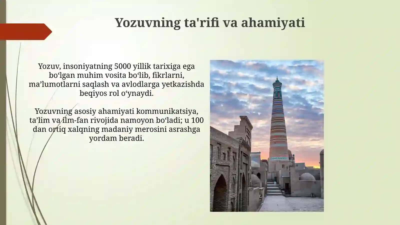 O'zbek Yozuvi: Ta'rifi va Turlari 3
