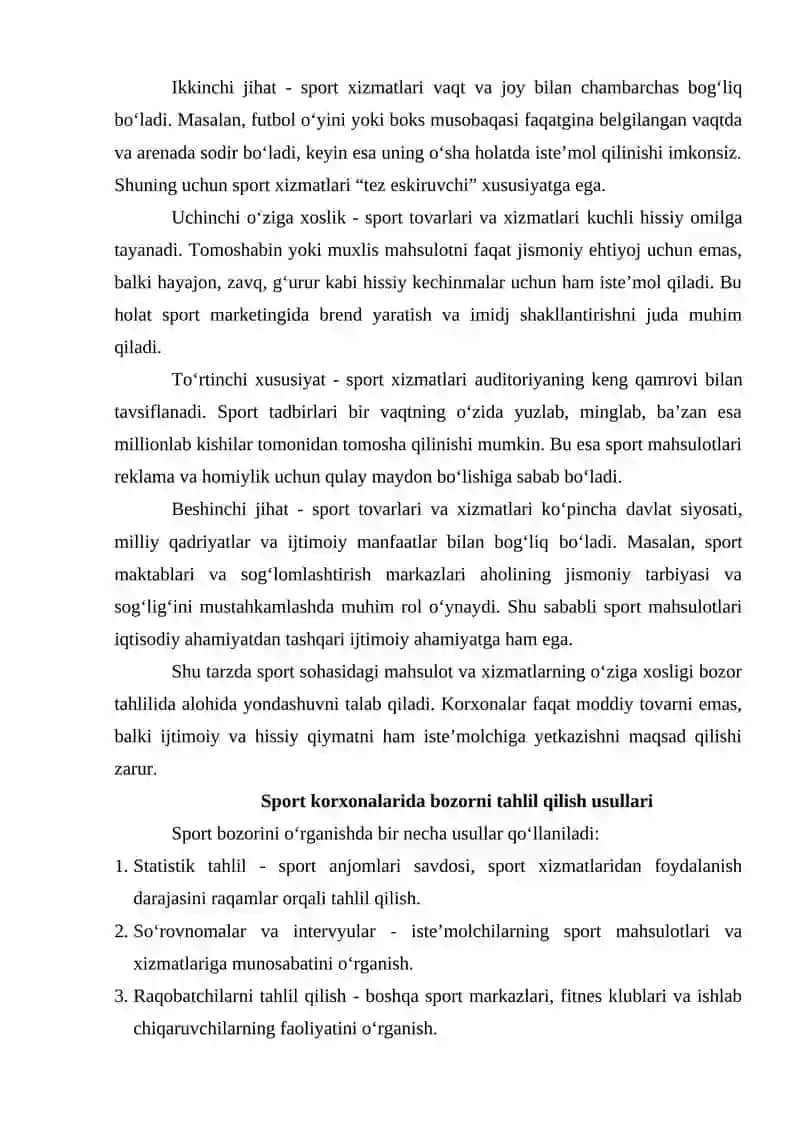 Jismoniy tarbiya va sport korxonalarida tovar bozorini tahlil qilish 3