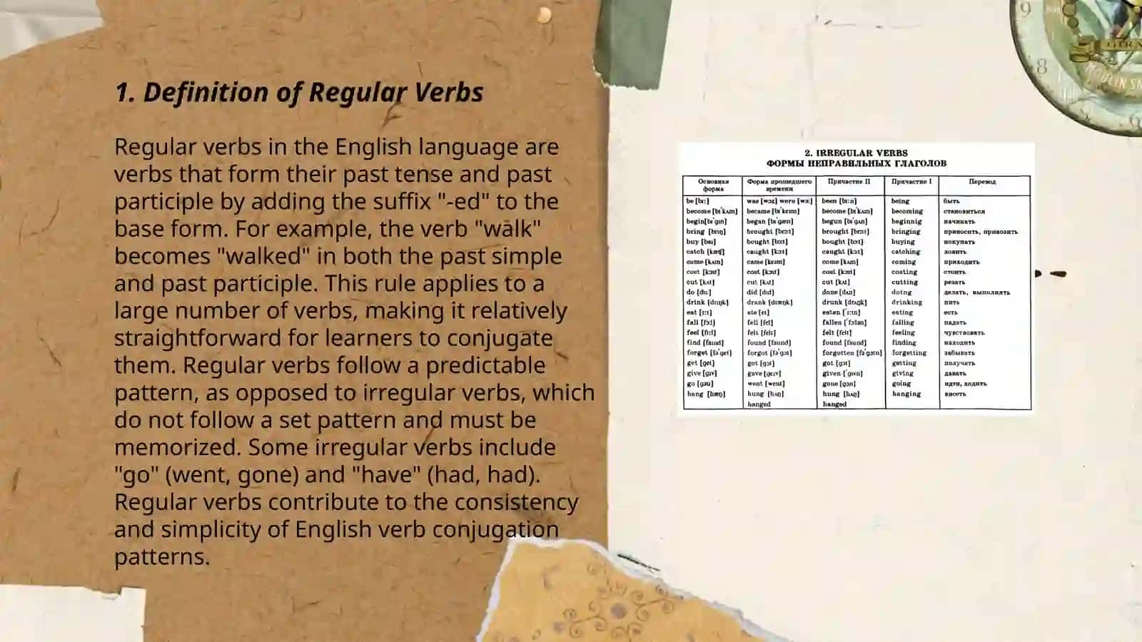 Regular and irregular verbs 3