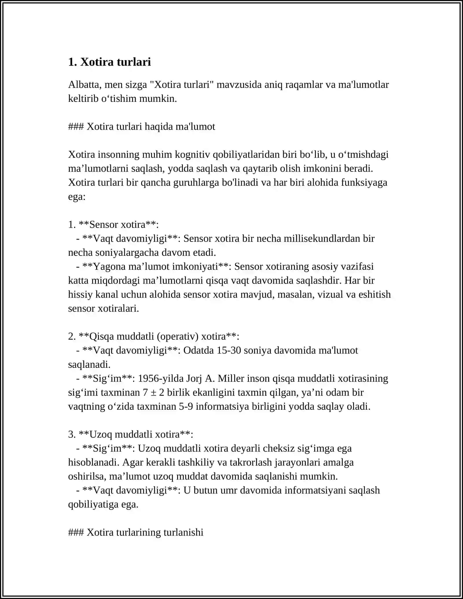 Xotira turlari 3
