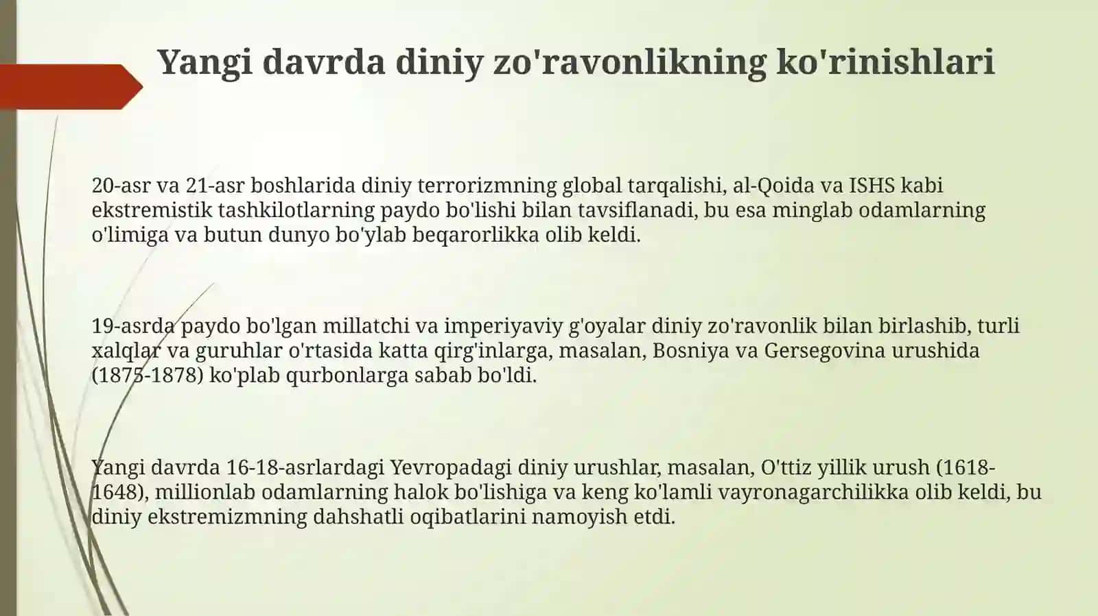 Diniyfanatizm, ekstremizm va terrorizmning tarixi 3