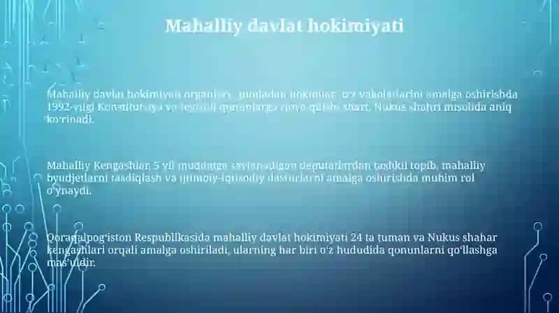 Qoraqalpogʻiston Respublikasi davlat tuzilishi va konstitutsiyasi 3