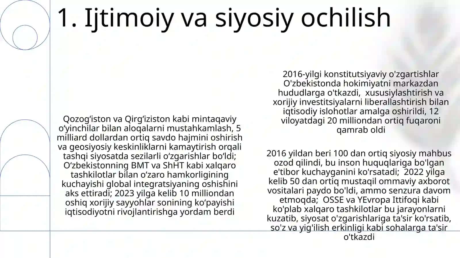 OʻZBEKISTON siyosiy tizimidagi oʻzgarishlar 3