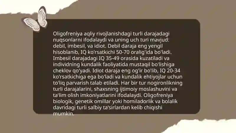 Oligrofreniyaning irsiy shakllari 3