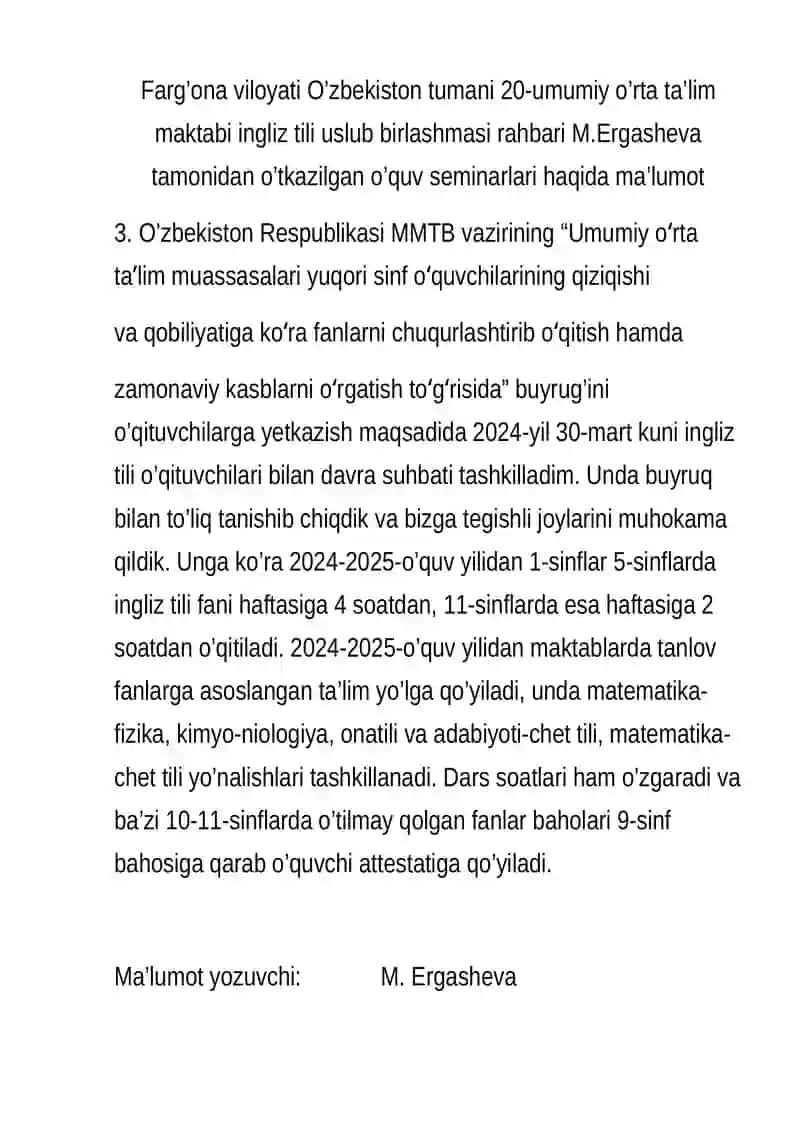 Ingliz tili darsliklari birinchi sinfdan o’n birinchi sinfgacha 3