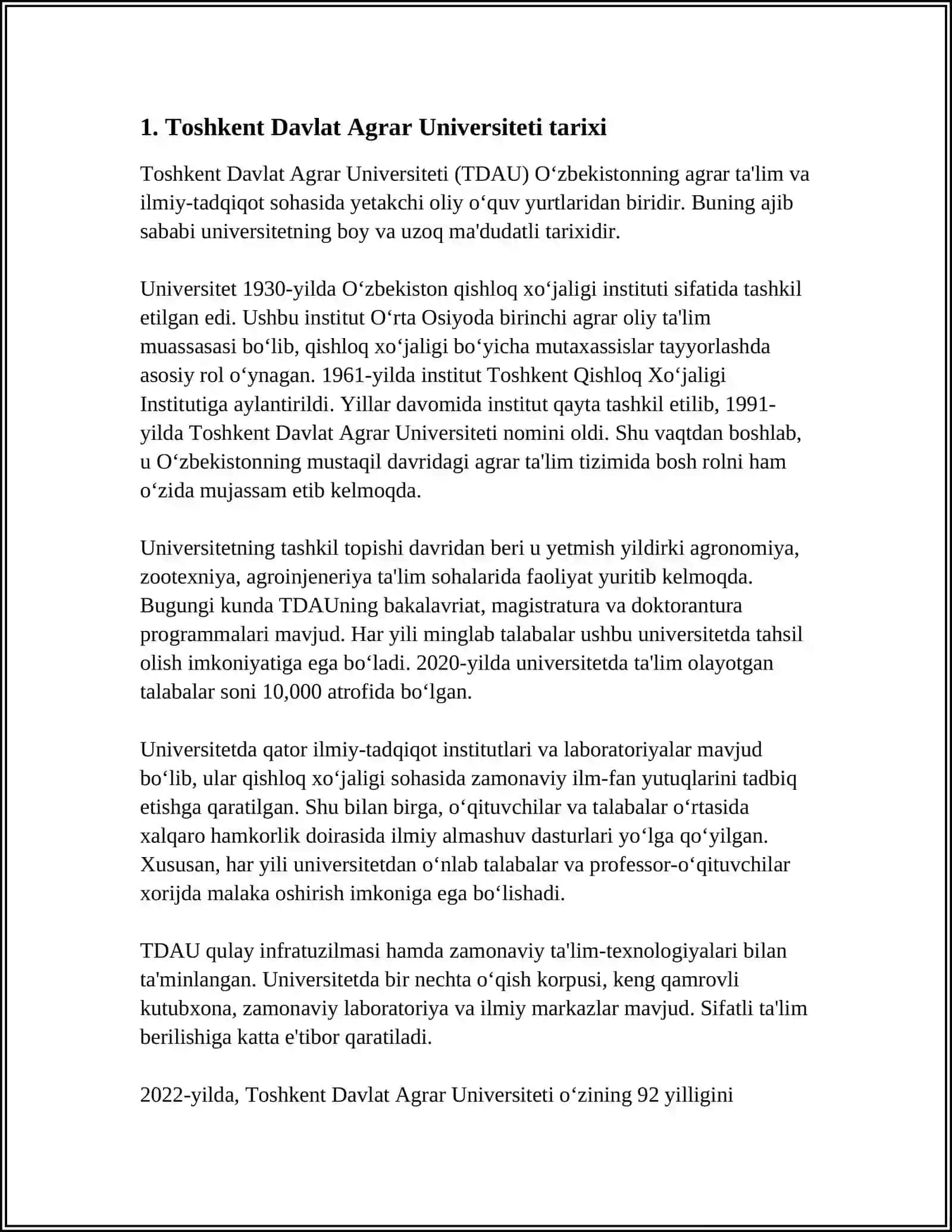 Toshkent Davlat Agrar Universiteti 3