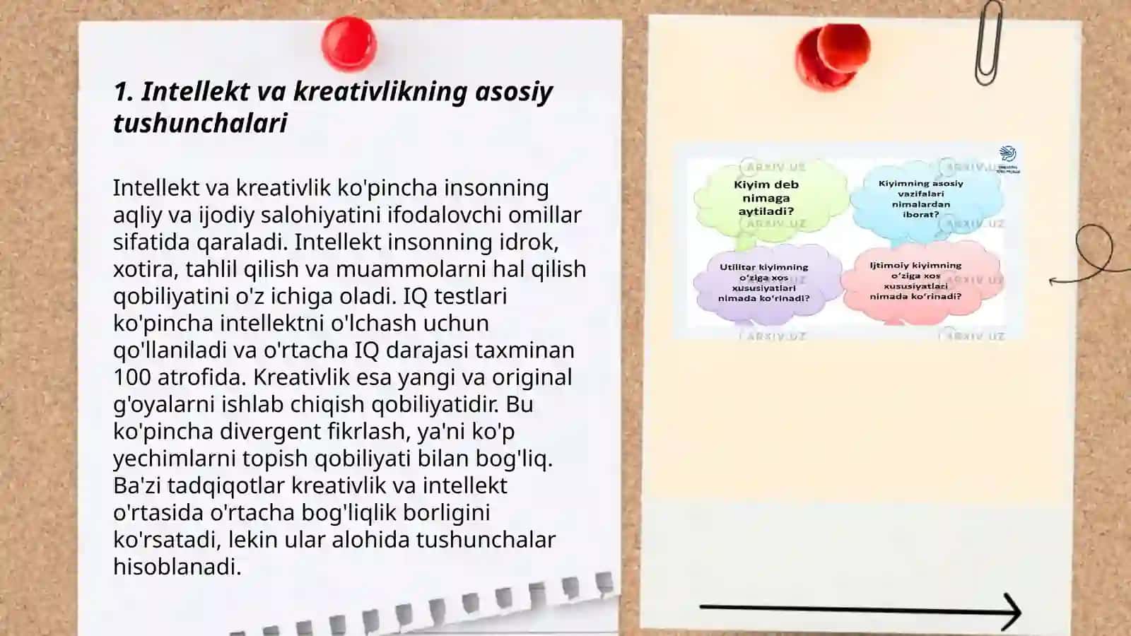 intellekt va kretivlik haqida 3