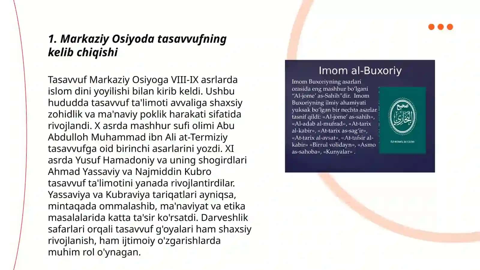 Markaziy Osiyoda shakllangan tasavvuf tariqatlari va diniy, milliy bagʼrikenglik 3