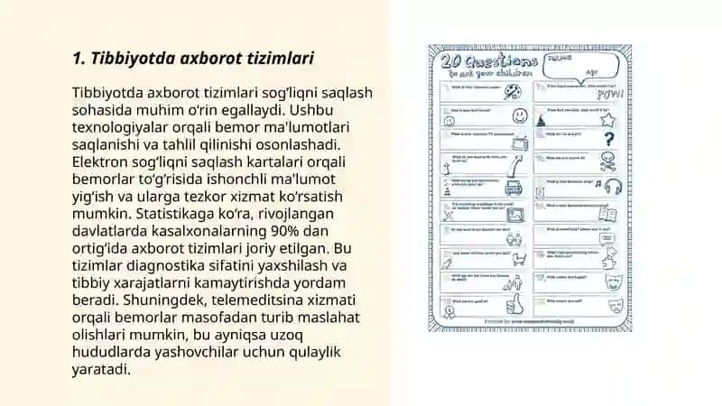 Tibbiyot masalalarini yechishda axborot - kommunikatsiya texnologiyalari 3