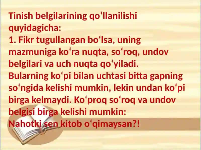 Tinish belgilari 3
