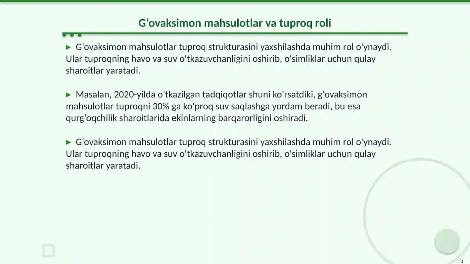Tuproq hosil qiluvchi g‘ovaksimon nurash mahsulotlari 3
