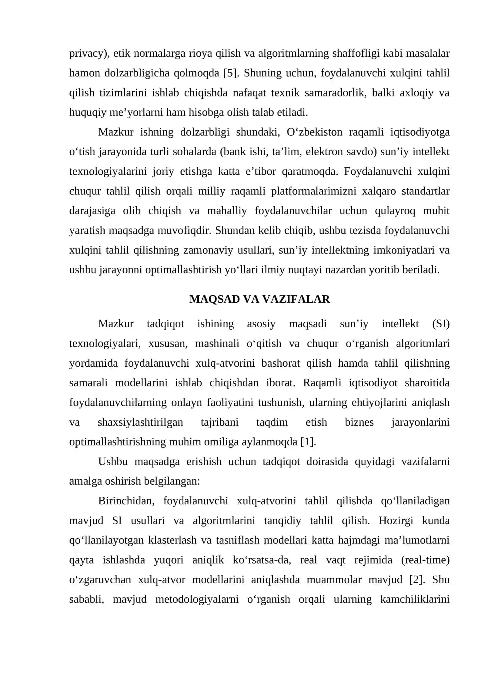 SUNIY INTELLEKT ASOSIDA FOYDALANUVCHI XULQINI TAHLIL QILISH 3