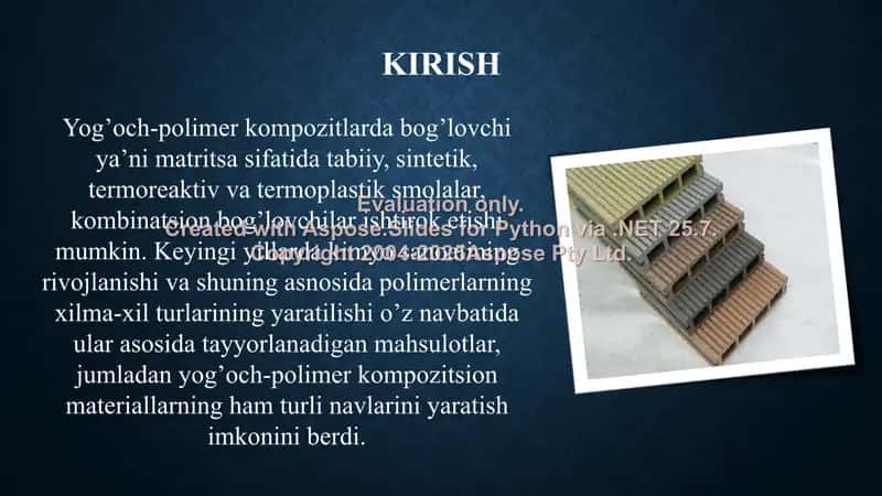 Yogʻoch polimerli kompozit materiallar 3