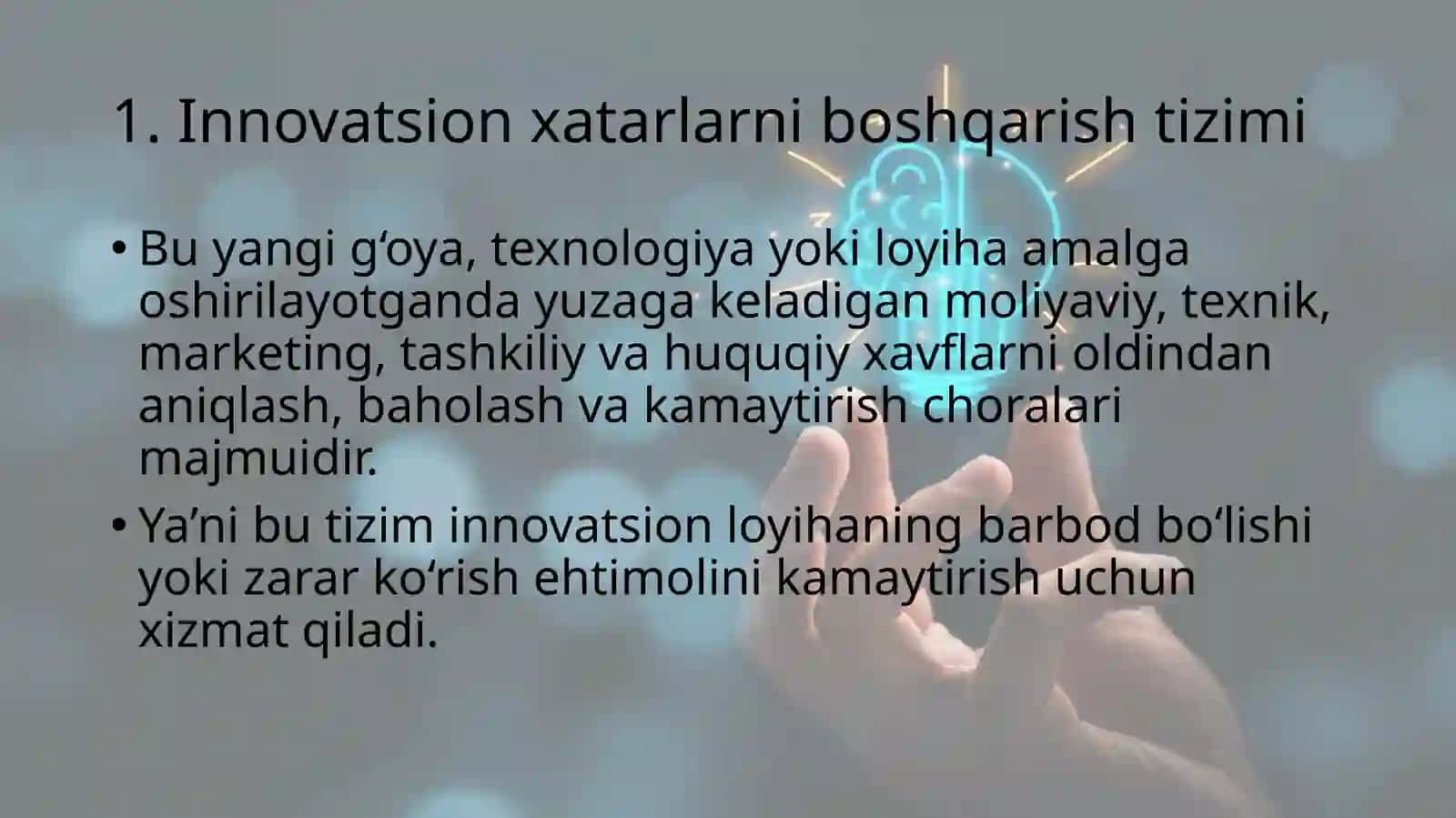 INNOVATSION XATARLARNI BOSHQARISH TIZIMI 3
